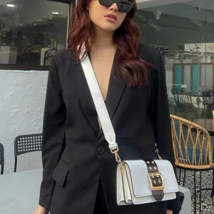Adrianne Metal Buckle Crossbody Bag